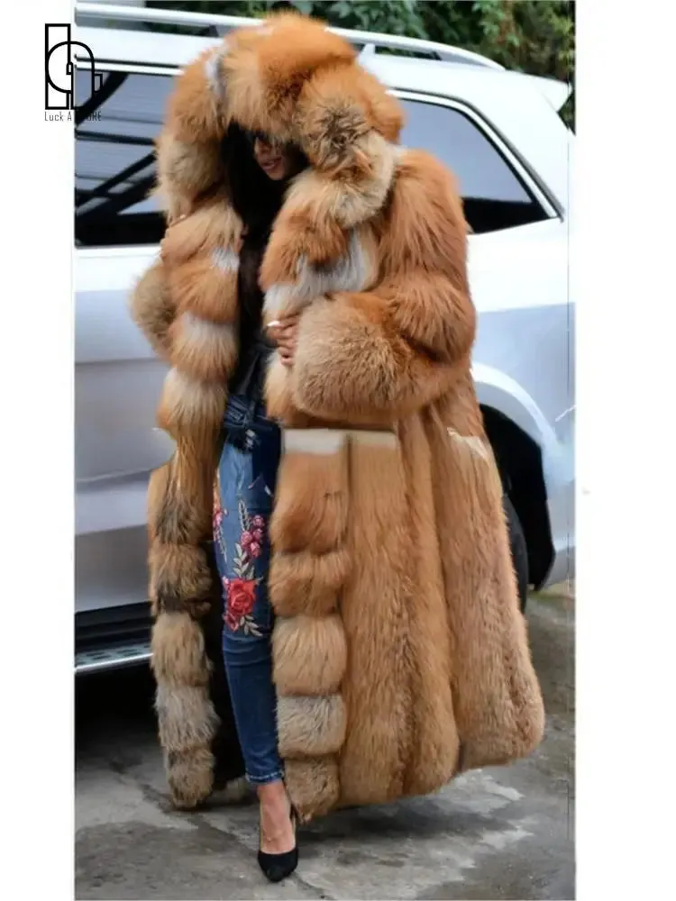 2024 Winter Long Faux Fur Hooded Coat - S-XXXXXL