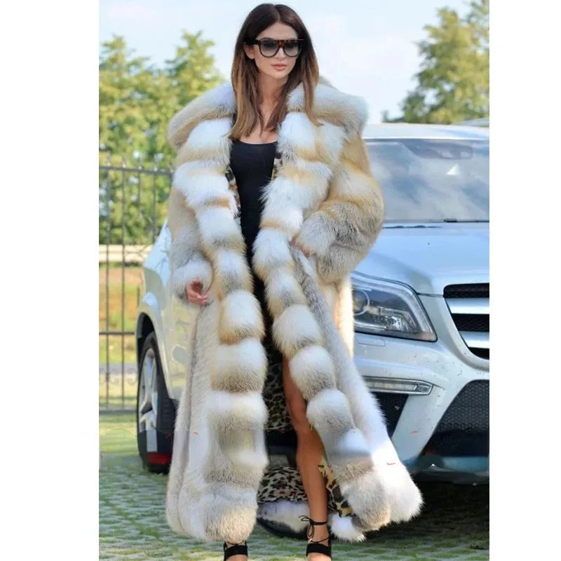 2024 Winter Long Faux Fur Hooded Coat - S-XXXXXL
