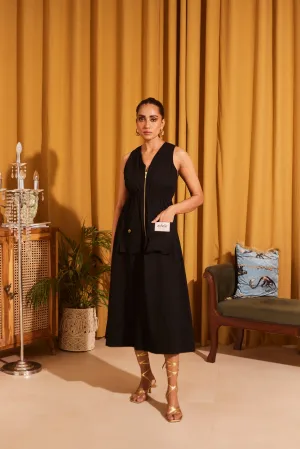 Black Statement A-Line Dress