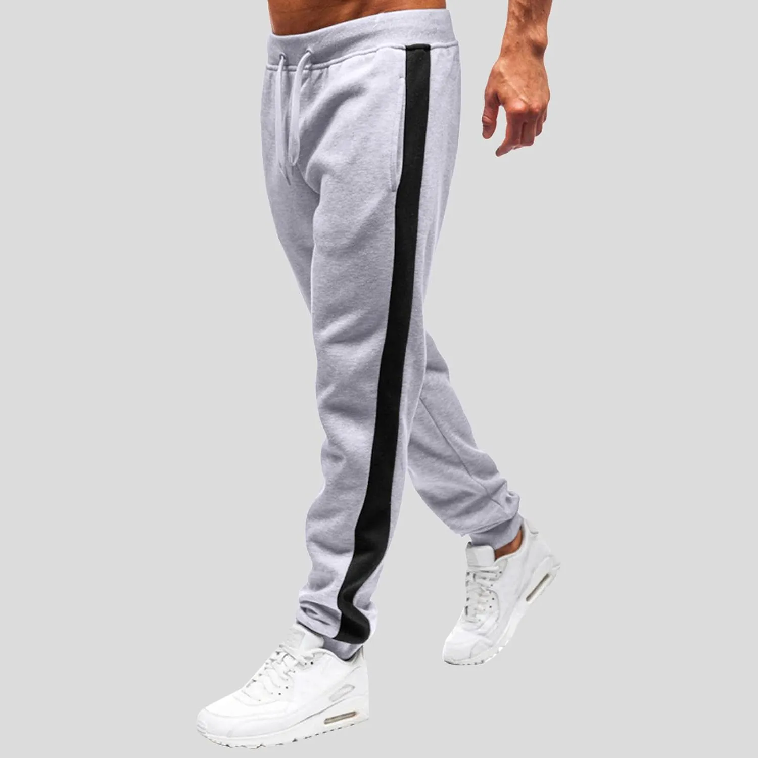 Cargo Sweatpants for Men Big and Tall Thermal Winter Running Athletic Joggers with Pockets Men's Gym Training Jogger