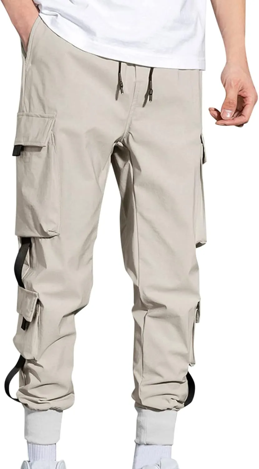 Cargo Trousers for Men Elastic Waist Hiking Pants Sport Pants Jogger Sweatpants Men's Pants Straight Fit Cargo Pants