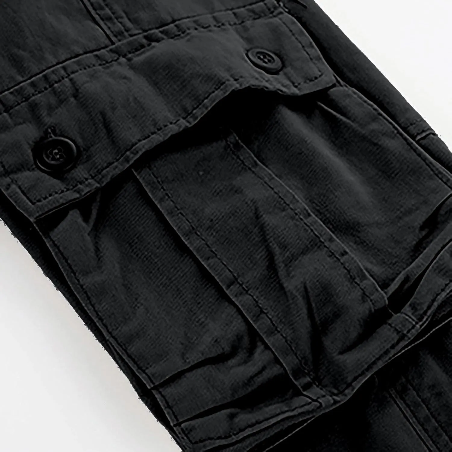 Men's Active Basic Fleece Joggers Overalls with Large Pockets Loose Soft Sweatpants Hiking Drawstring Tactical Pants