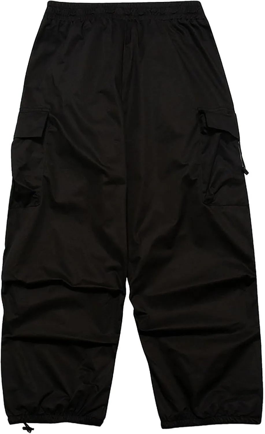 Men's Cargo Harem Pants Lighweight Drastring Elastic Waist Flap Pockets Baggy Loose Cinched Bottom Hip Hop Pants