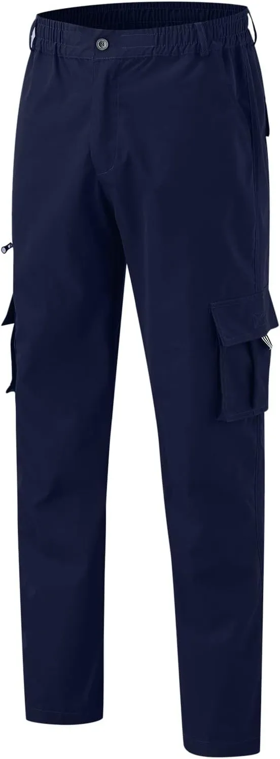 Men's Cargo Sweatpants Waist Outdoor Pants Men's Heavyweight Fleece Cargo Sweatpants Elastic Waist Drawstring Athletic