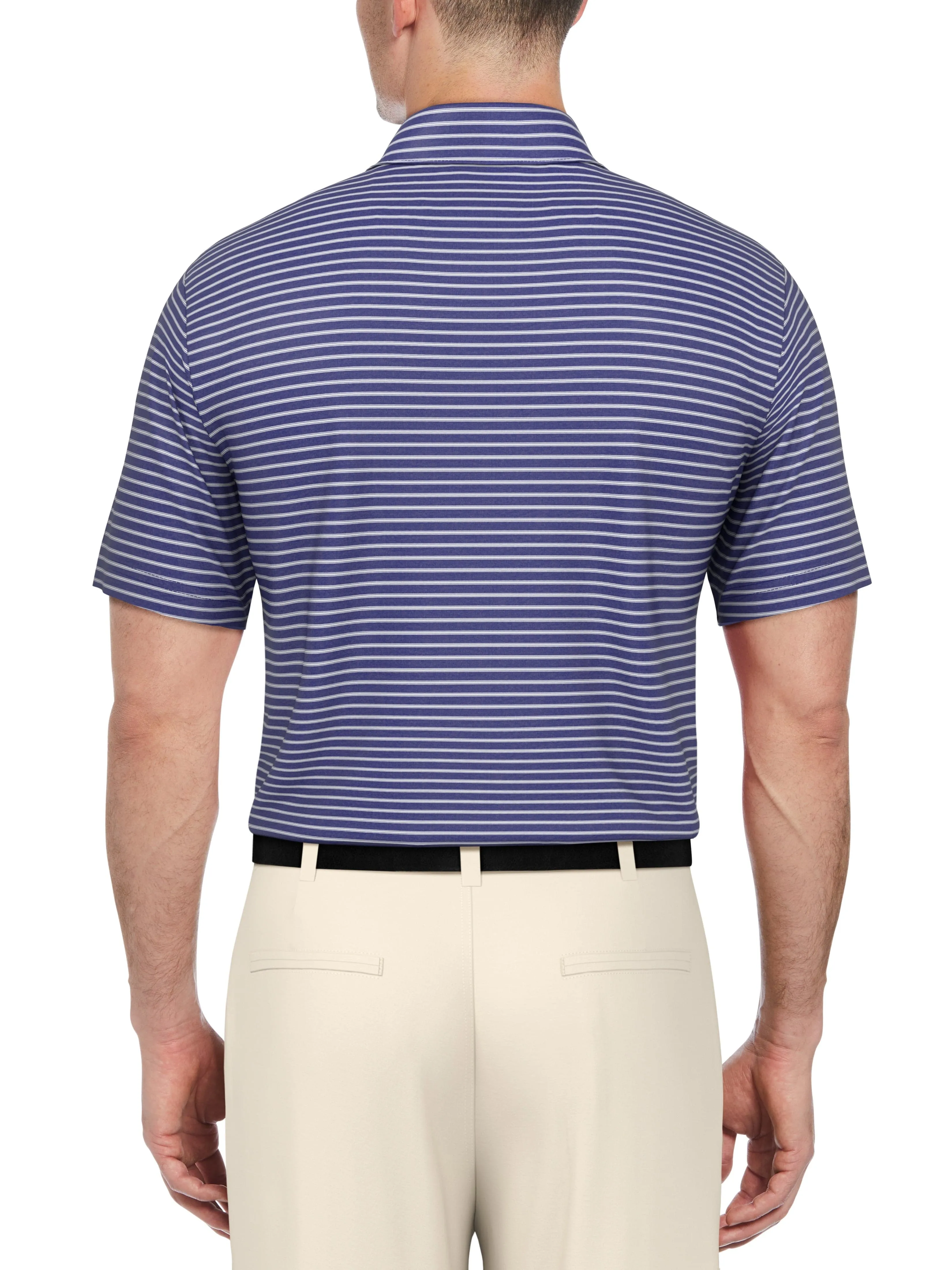 Men's Heather Feeder Stripe Golf Polo
