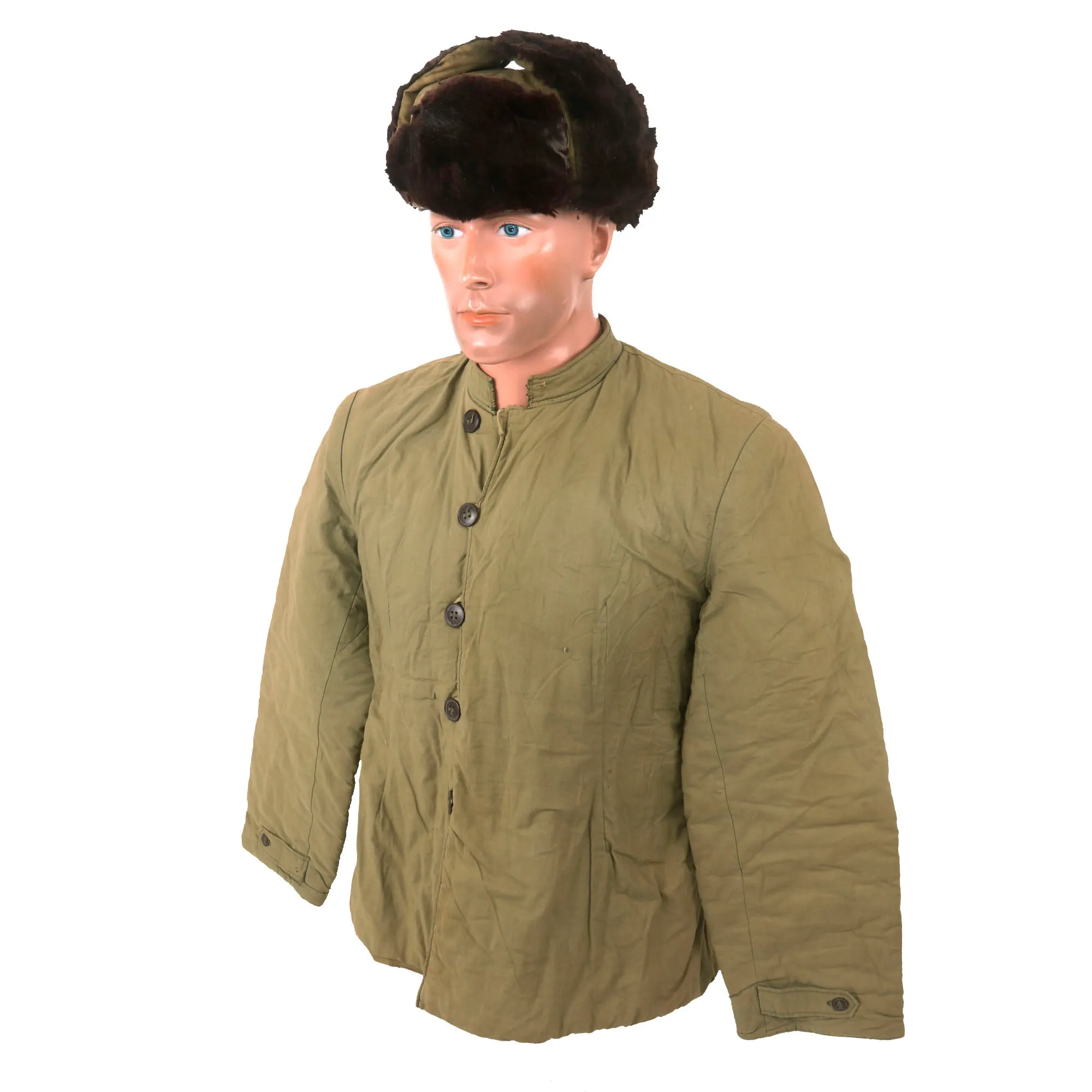 Original Chinese Korean War ChiCom Padded Jacket & Ushanka Style Winter Hat