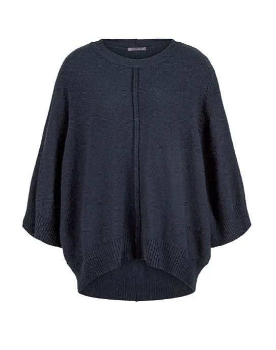 Oska 3/4 Sleeve Knit Sweater in Navy