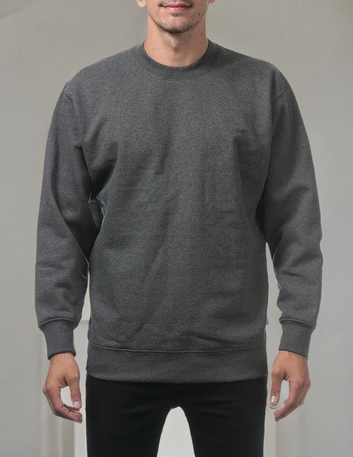 Pro Club Men's Plain Blank Crew Neck Fleece Pullover Sweater (9oz)