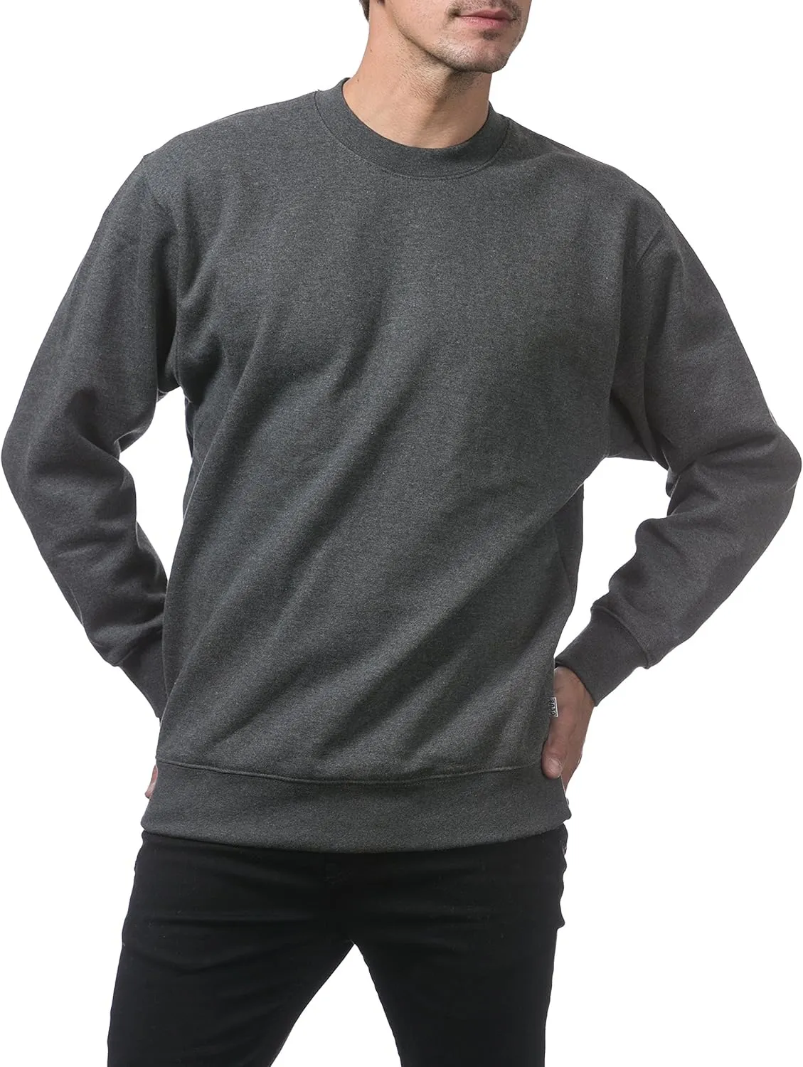 Pro Club Men's Plain Blank Crew Neck Fleece Pullover Sweater (9oz)