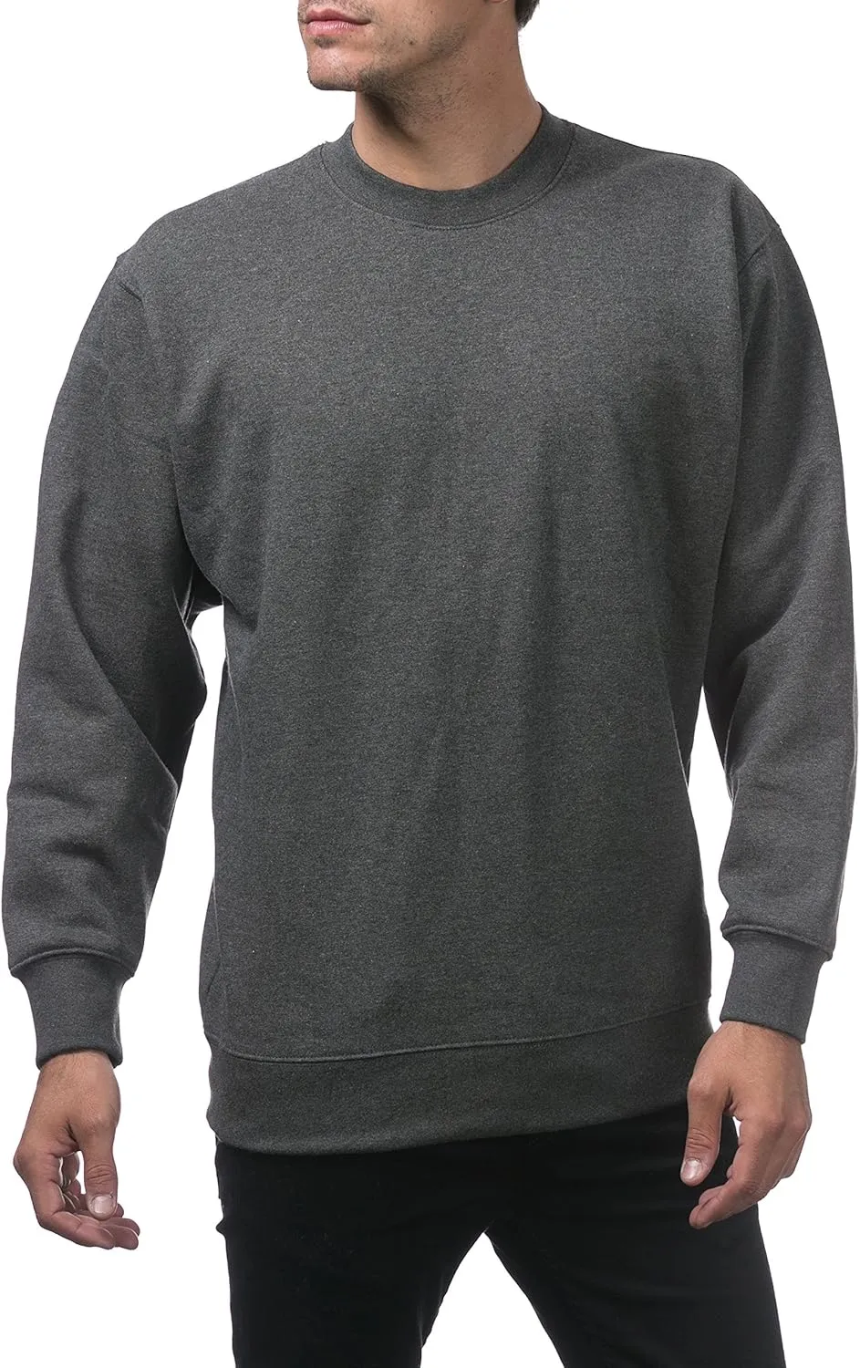 Pro Club Men's Plain Blank Crew Neck Fleece Pullover Sweater (9oz)