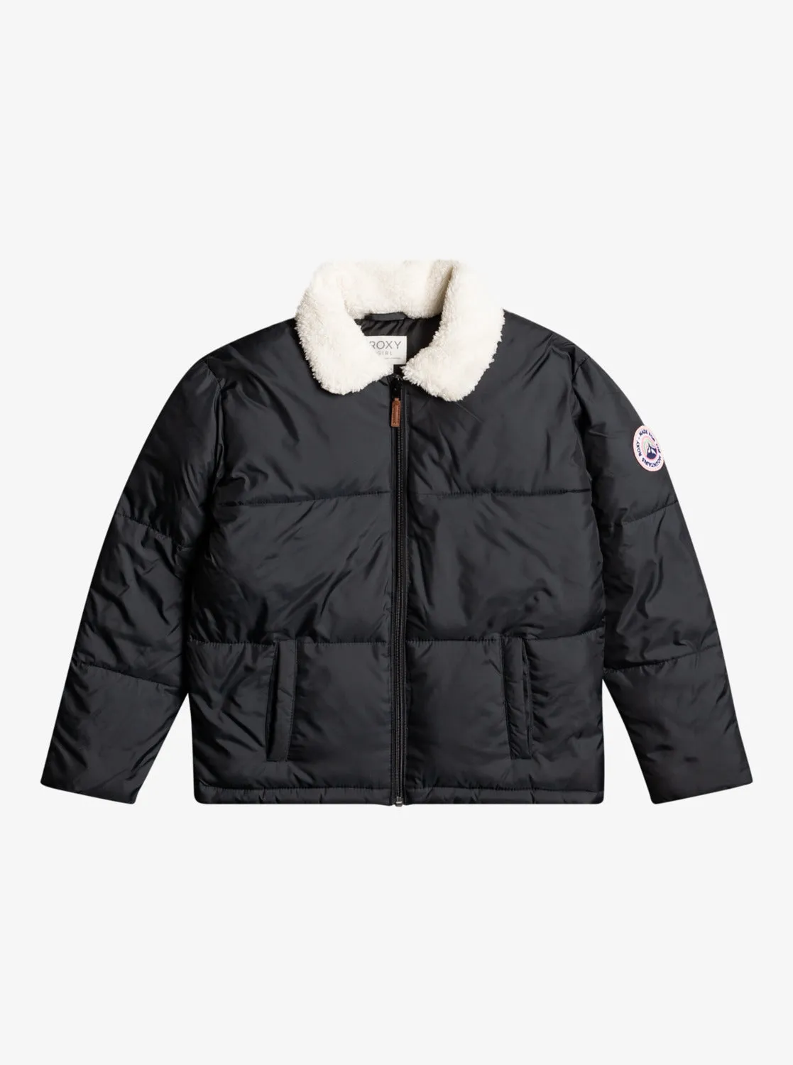 Roxy Girls Blinding Lights Puffer Bomber Jacket Anthracite ERGJK03107-KVJ0