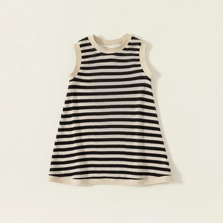 Sandy Striped Knitted Sleeveless Dress