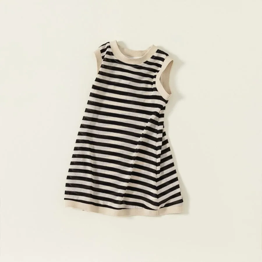 Sandy Striped Knitted Sleeveless Dress