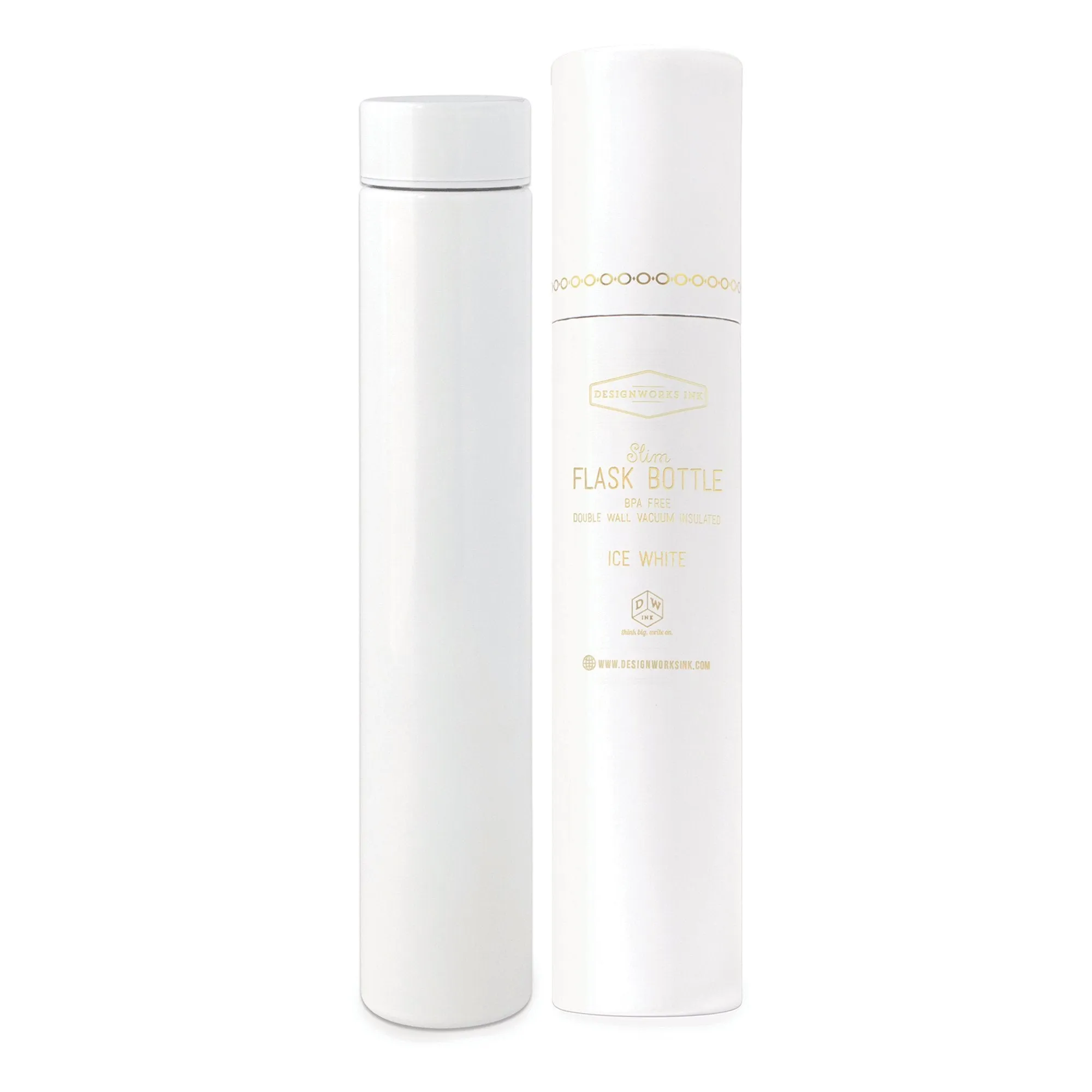 Slim Flask Bottle, Ice White