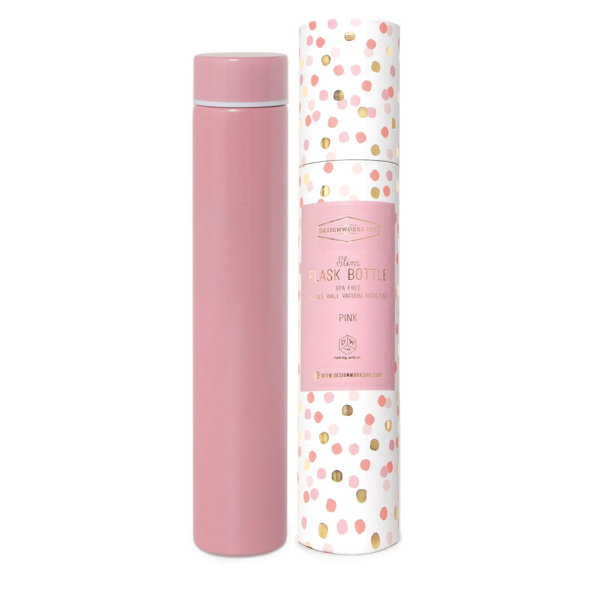 Slim Flask Bottle, Pink