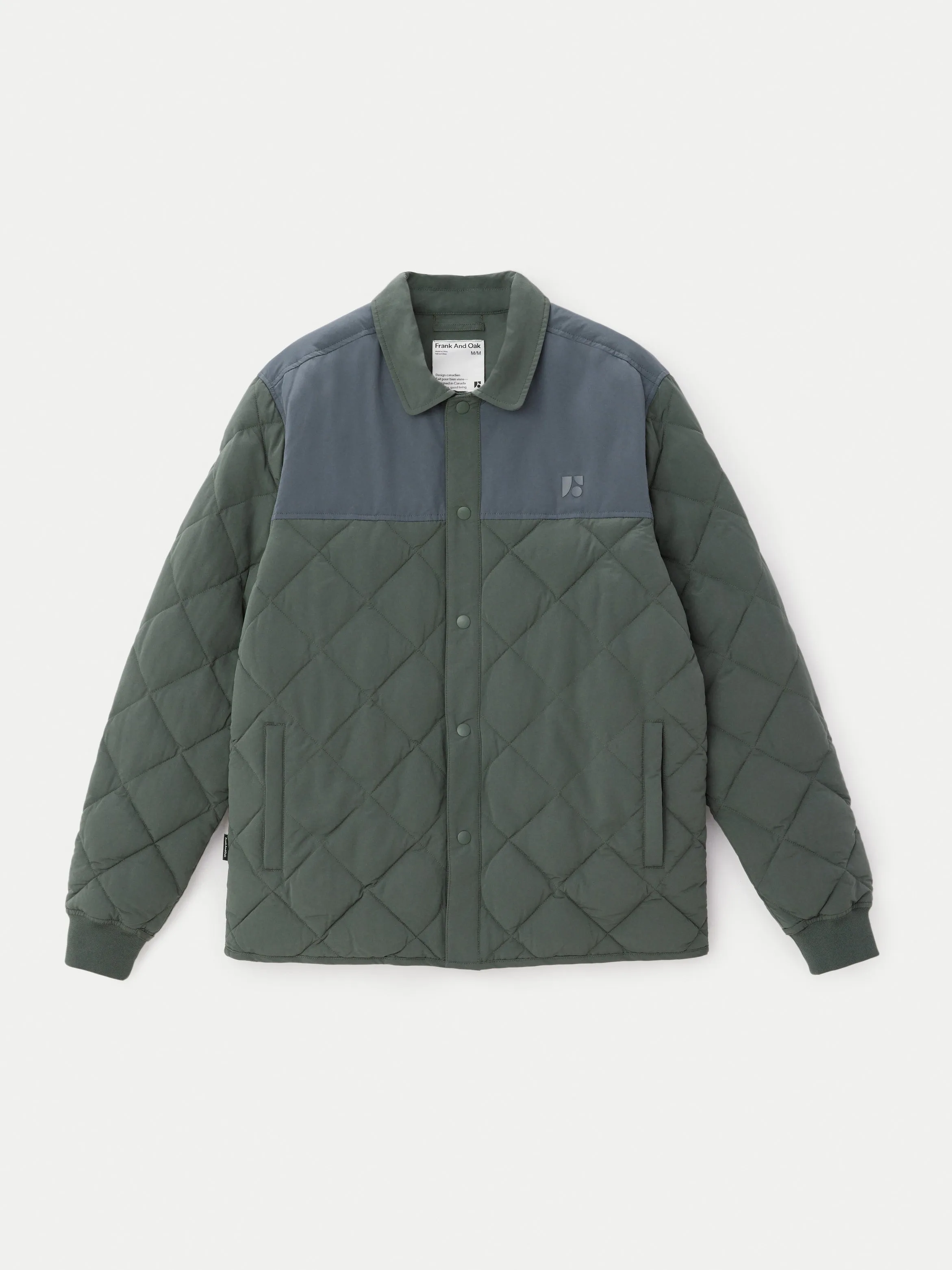 The Skyline Point Collar Jacket in Teal Grey