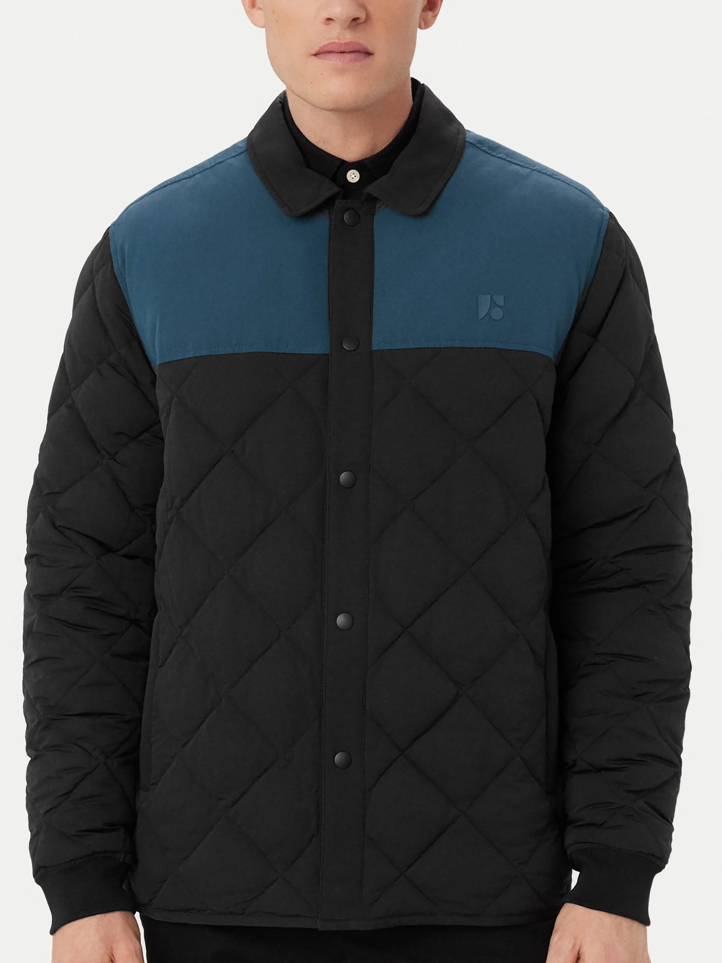 The Skyline Point Collar Jacket in Washed Black