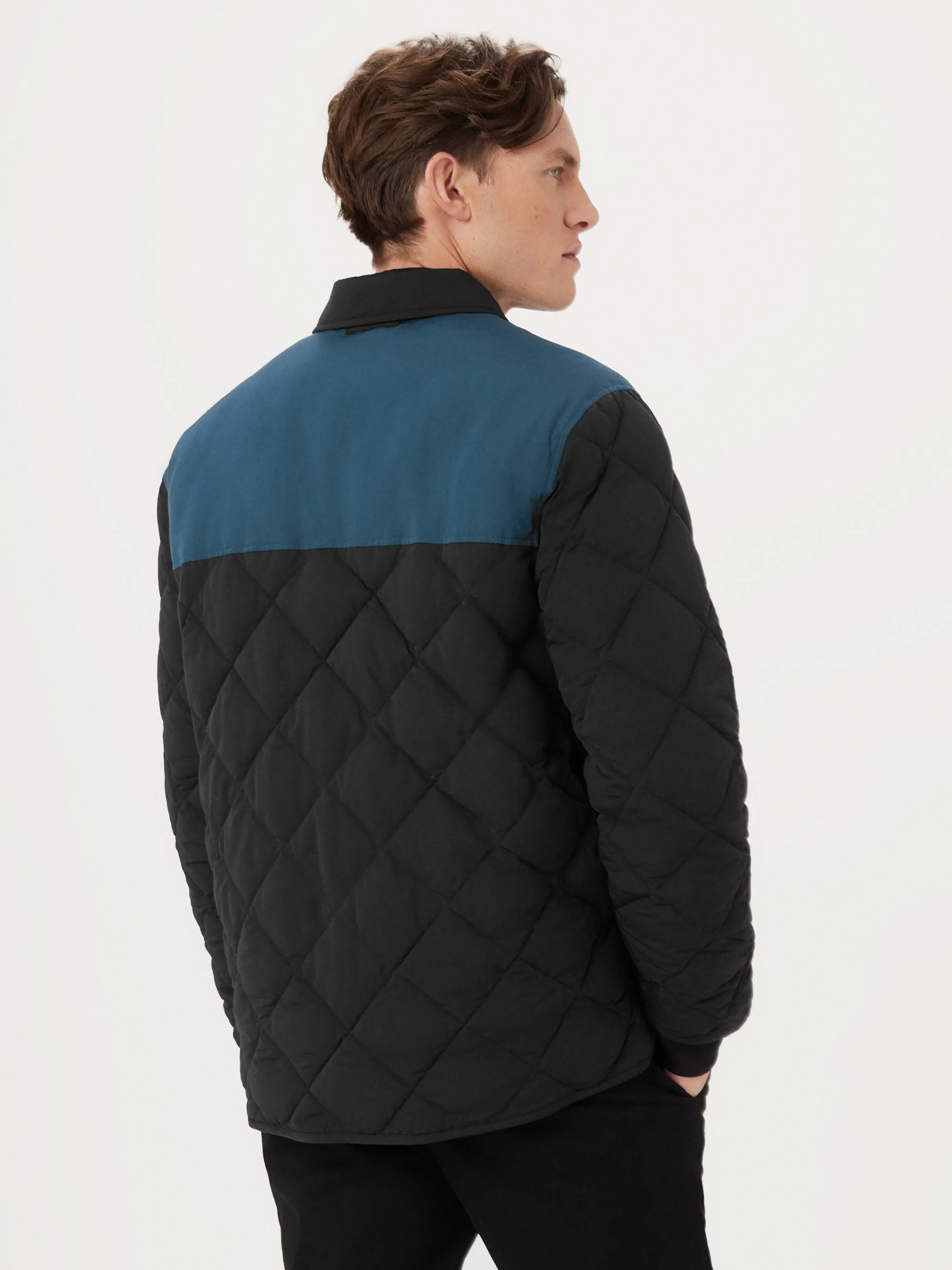 The Skyline Point Collar Jacket in Washed Black