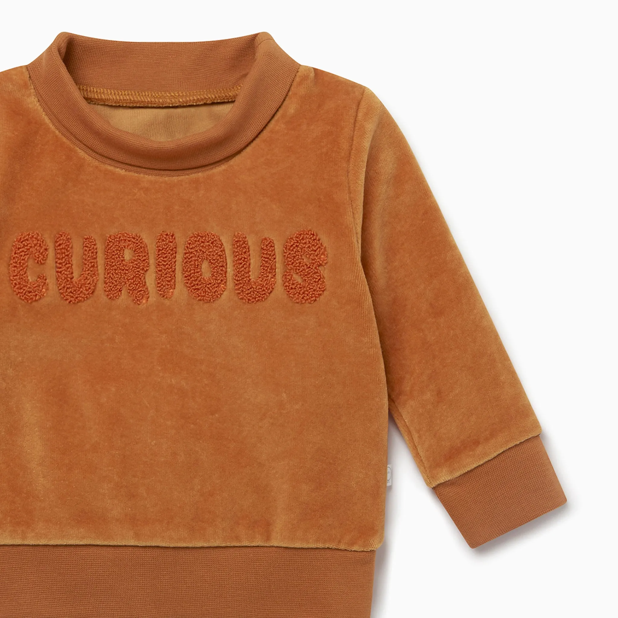 Velour Curious Slogan Sweater