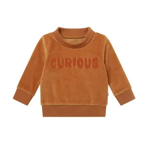 Velour Curious Slogan Sweater