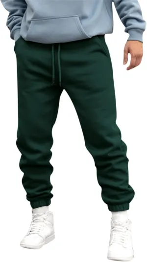 Vickyleb Cargo Pants for Men Joggers,Men's Slim Fit Fleece Pants Winter Big and Tall Baggy Jogger Sweatpants